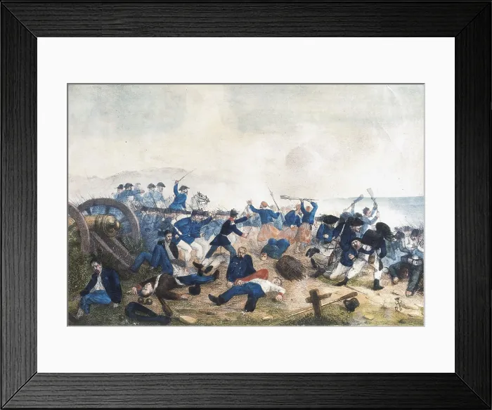 Framed Print : Italian unification (1859). Battle of Palestro (May 30th). The piedmonteses and the French army conquer the Austrians. Litography. AISA / Everett Collection (40234)**US SALES ONLY** Framed Print : Italian unification (1859). Battle of Palestro (May 30th). The piedmonteses and the French army conquer the Austrians. Litography. AISA / Everett Collection (40234)**US SALES ONLY**