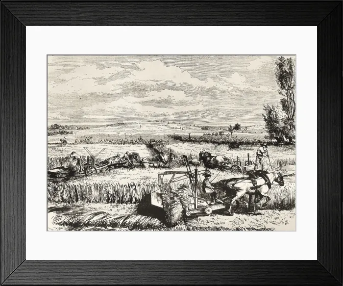 Framed Print : France (1859). Contest of combine harvesters in a farm close to Saint-Cloud. Engraving. AISA / Everett Collection (51801)**US SALES ONLY**