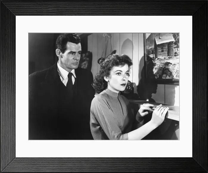 Framed Print : ON DANGEROUS GROUND, from left: Robert Ryan, Ida Lupino, 1952