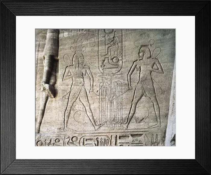 Framed Print : Great Temple of Rameses II. EGYPT. Abu Simbel. Great Temple of Rameses II. Reliefs from the entrance depicting the military victory of Ramses II. Egyptian art. New Kingdom