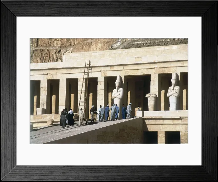 Framed Print : SENENMUT, (16th C. BC). Temple of Hatshepsut. EGYPT. QUENA. Dayr al-Bahri. Temple of Hatshepsut. Egyptian art. New Kingdom. Architecture. AISA / Everett Collection**US SALES ONLY**