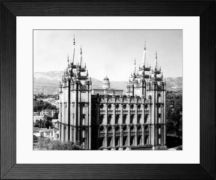 Framed Print : The Salt Lake City Mormon Temple with Utah's state Capitol Building in the background, 1930.. Courtesy: CSU Archives  /  Everett Collection