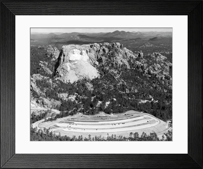 Framed Print : Mount Rushmore, with the faces of U.S. Presidents George Washington, Thomas Jefferson, Theodore Roosevelt, and Abraham Lincoln, Rapid City, South Dakota, 1957