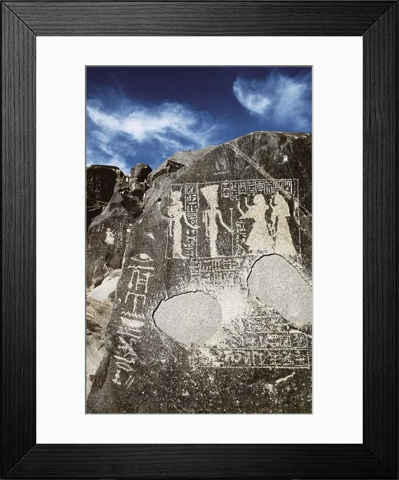 Framed Print : EGYPT. Aswan. El-Shallal. Hyeroglyphics and reliefs. Egyptian art. Sculpture. AISA / Everett Collection**US SALES ONLY** Framed Print : EGYPT. Aswan. El-Shallal. Hyeroglyphics and reliefs. Egyptian art. Sculpture. AISA / Everett Collection**US SALES ONLY**
