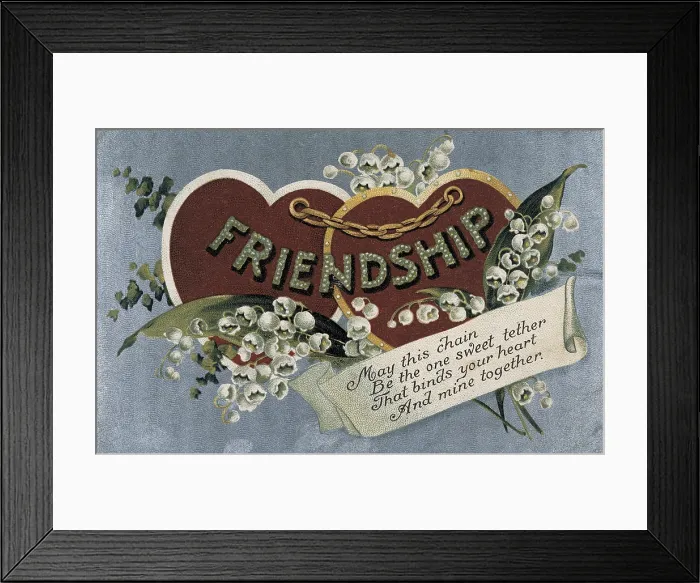 Framed Print : Valentine's Day card. Engraving. Private Collection. AISA / Everett Collection (110179)**US SALES ONLY**