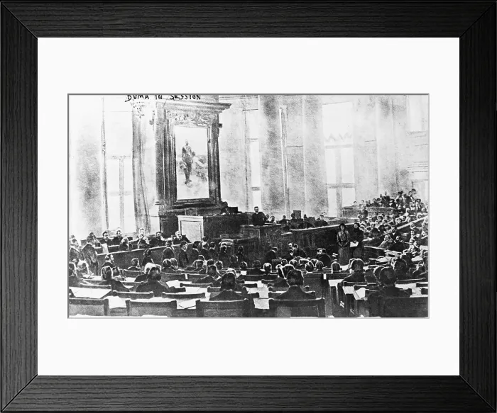 Framed Print : The Russian Duma, the elected during the March 1917, the month it was dissolved during the Russia Revolution