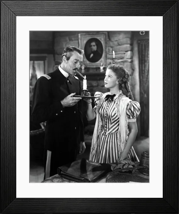 Framed Print : FORT APACHE, Henry Fonda, Shirley Temple, 1948, daughter lighting father's cigar Framed Print : FORT APACHE, Henry Fonda, Shirley Temple, 1948, daughter lighting father's cigar