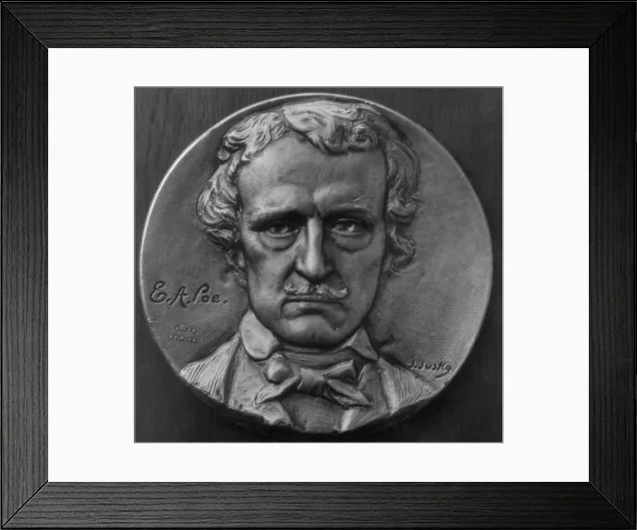 Framed Print : Edgar Allan Poe, (1809-1849), American writer, medallion of bust, December 30, 1913