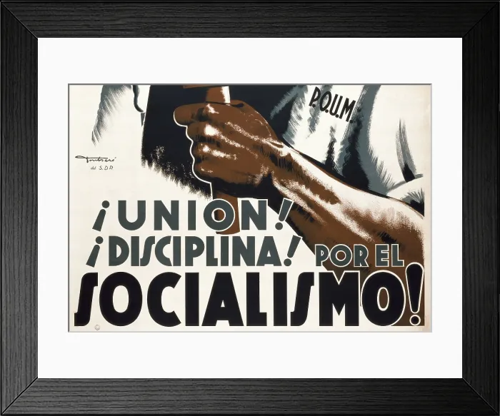 Framed Print : Spanish Civil War (1936-1939). 'Unin! Disciplina! Por el Socialismo' (Union! Discipline! For Socialism). Lower section of a poster made by Carles Fontser for the POUM