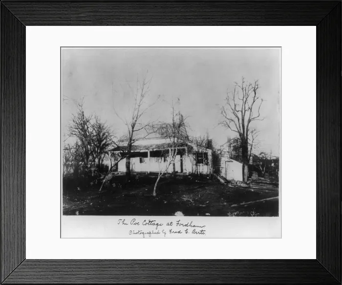 Framed Print : The Poe Cottage at Fordham, the home of Edgar Allan Poe, New York City, photograph, 1900