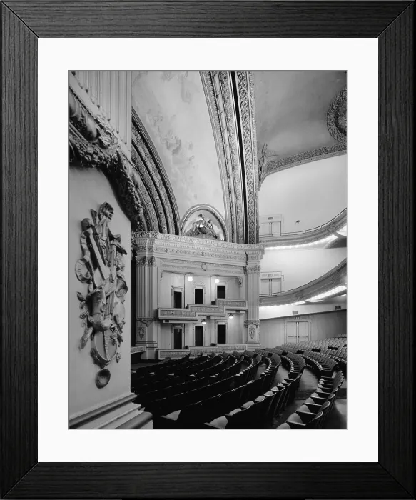 Framed Print : Movie Theaters, Spreckels Building and Theater, interior, designed by Harrison Albright, constructed in 1912, 123 Broadway, San Diego California, circa 1980s