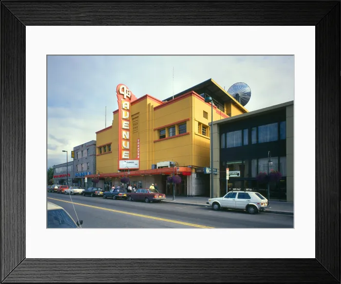 Framed Print : Movie Theaters, Fourth Avenue Theatre, showing THE GOONIES, constructed in 1947, 630 West Fourth Avenue, Anchorage, Alaska, circa 1985