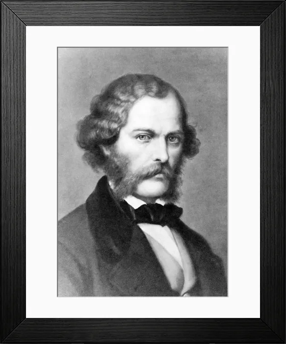 Framed Print : George Henry Lewes (1817-1878) English writer and long time romantic partner of famous women novelist, Mary Ann Evans, (1819-1880) who wrote under the pseudonym of George Eliot