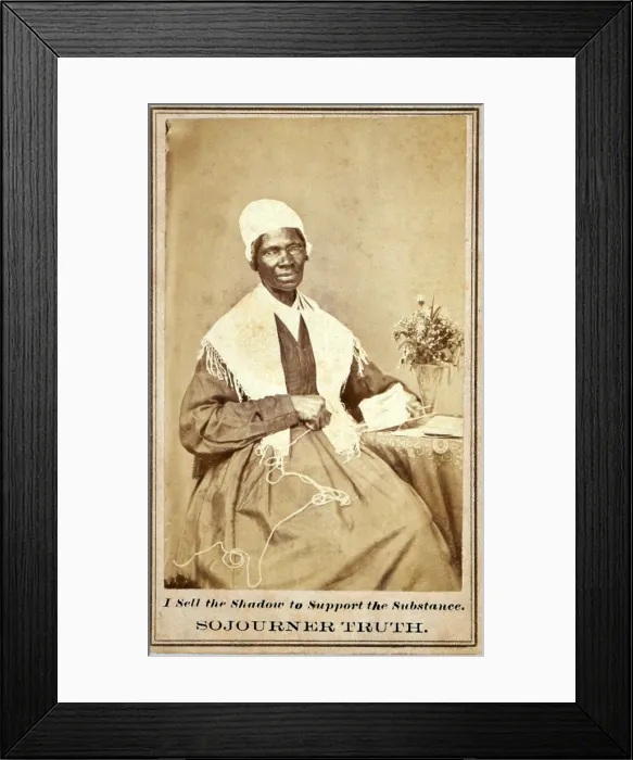 Framed Print : Sojourner Truth (1797-1883) African American and lifelong activist for abolition of slavery and civil rights for freed slaves and women. Carte de visite, ca. 1864
