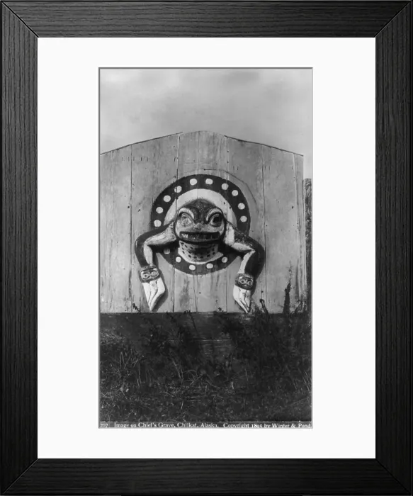 Framed Print : Folk art, image on Chief's Grave, Chilkat, Alaska, 1895