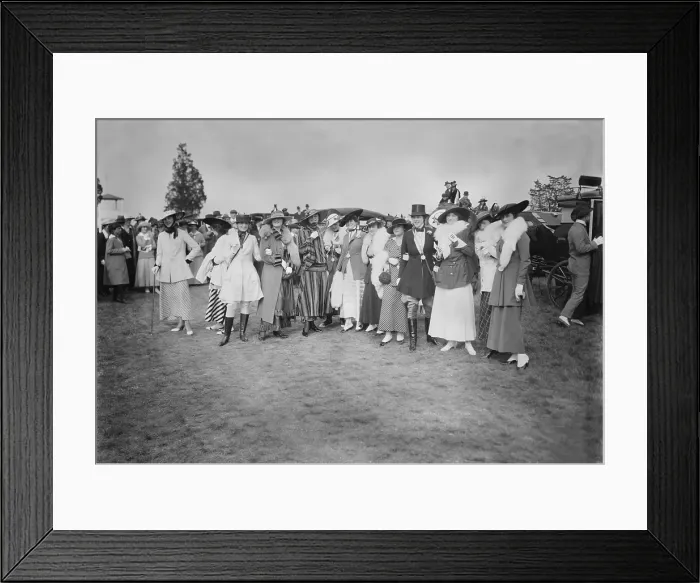 Framed Print : Women modeling At Rockaway Hunt Meet, Fashion Mannekins, photograph circa early 1910s