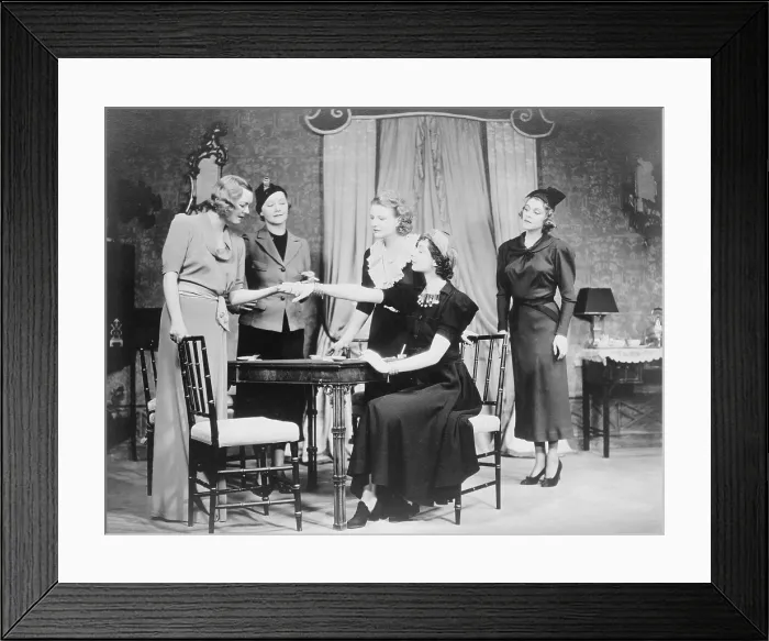 Framed Print : Clare Boothe Luce's (1903-1987) most successful play, THE WOMEN, was made into a film in 1939. Photo shows a scene from the 1936 production