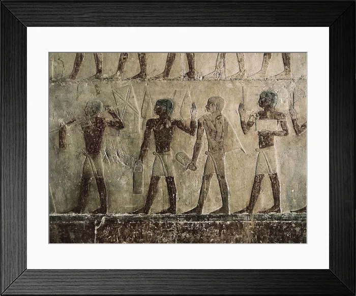 Framed Print : Mastaba of Ti. EGYPT. Saqqara. Mastaba of Ti. Constructors. Egyptian art. Old Kingdom. Relief. AISA / Everett Collection**US SALES ONLY**