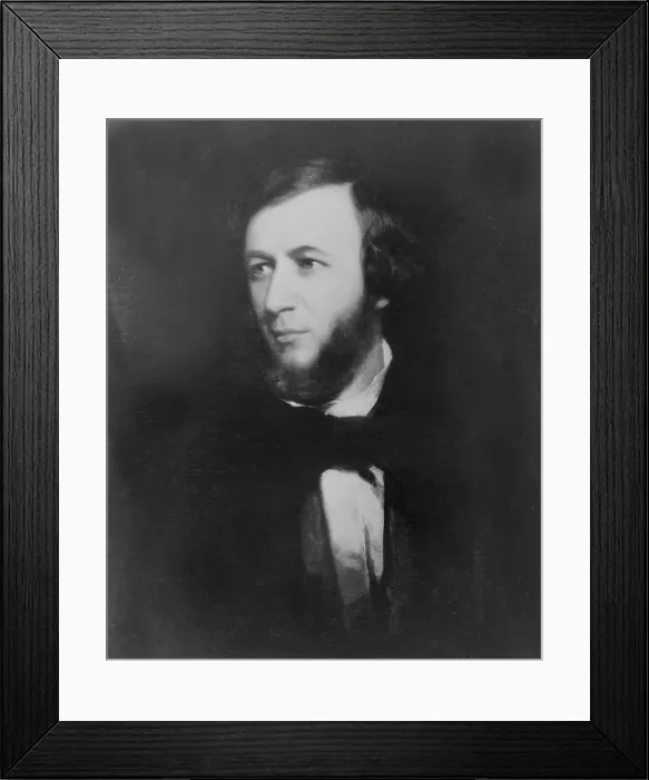 Framed Print : Robert Browning (1812-1889) eminent English Victorian poet in 1855 at age 43