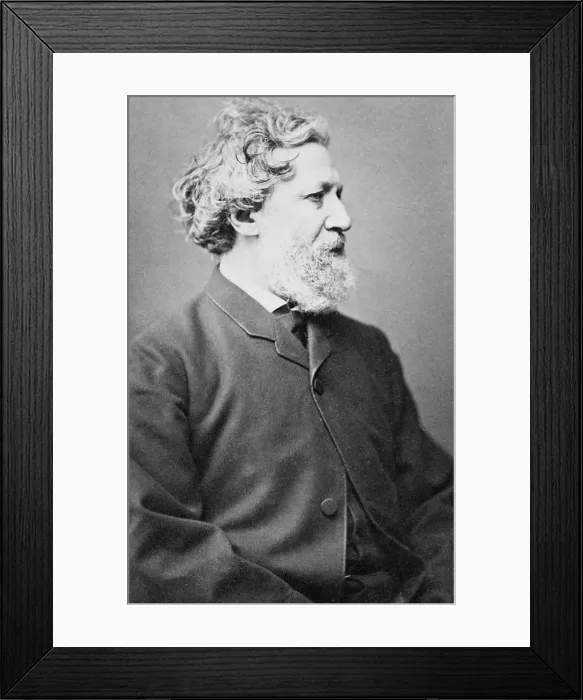 Framed Print : Robert Browning (1812-1889) eminent English Victorian poet in 1855 at age 55