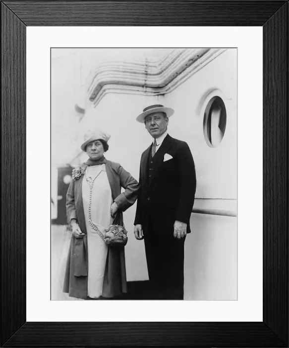 Framed Print : Frank Hague and his wife aboard an ocean liner in 1925. Frank Hague(1876-1976) was the mayor of Jersey City, New Jersey from 1917 to 1947