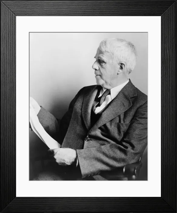 Framed Print : Robert Frost (1874-1963), American poet reading in 1941