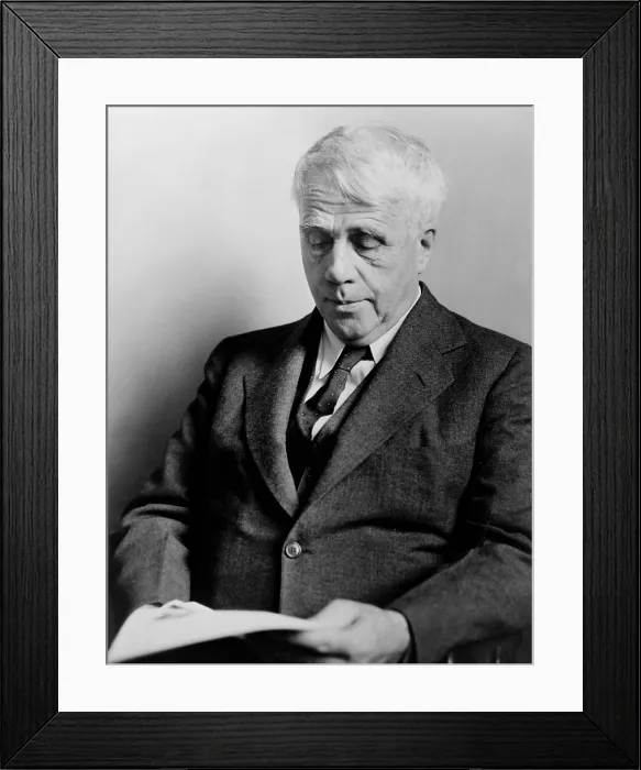 Framed Print : Robert Frost (1874-1963), American poet reading in 1941