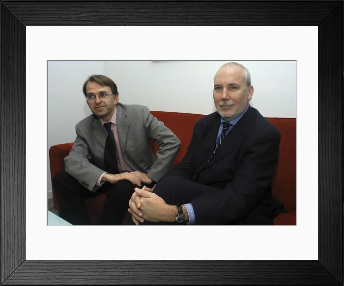 Framed Print : Josep Playa (left) and Mrius Carol (2004).. Oscar Elias / AISA / Everett Collection (184173)**US SALES ONLY**