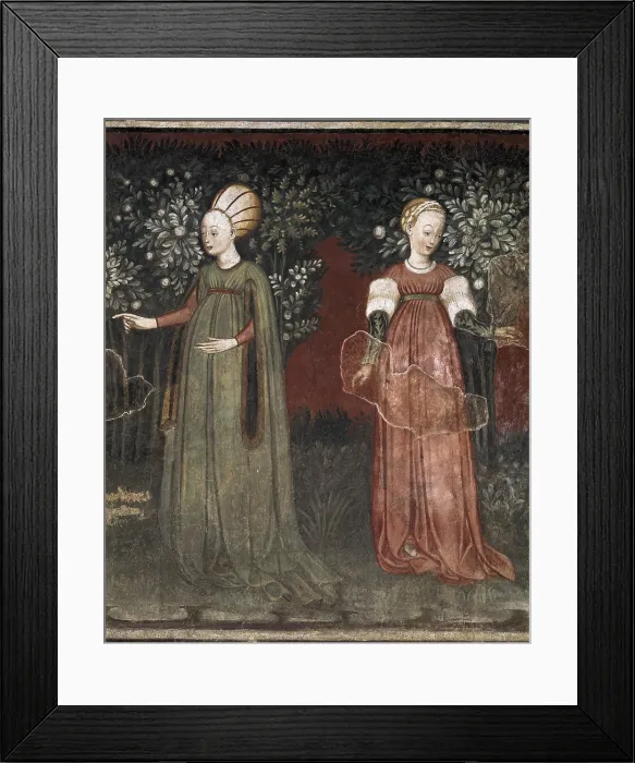 Framed Print : ITALY. Oreno. Ladies in a gardendetail of the wall decoration from Villa Borromeo. Renaissance art. Quattrocento. Fresco. AISA / Everett Collection (110172)**US SALES ONLY** Framed Print : ITALY. Oreno. Ladies in a gardendetail of the wall decoration from Villa Borromeo. Renaissance art. Quattrocento. Fresco. AISA / Everett Collection (110172)**US SALES ONLY**