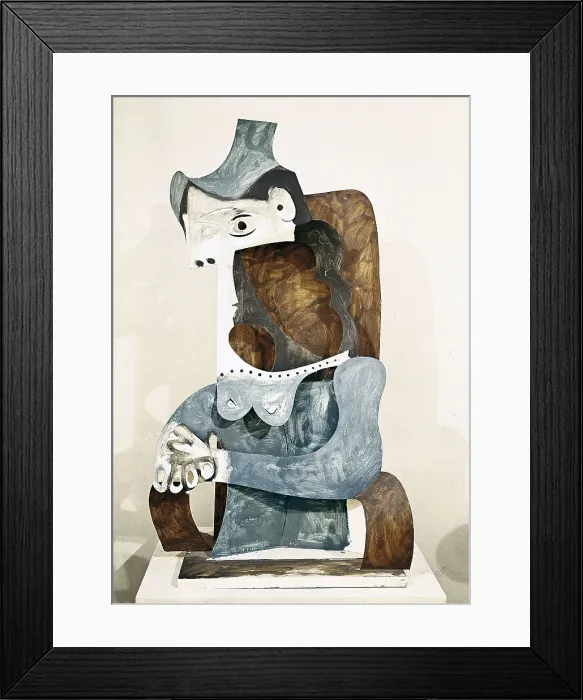 Framed Print : PicassoPablo (1881-1973). Woman in a Hat. 1963. Sculpture. Private Collection. AISA / Everett Collection - Image has fine art copyright