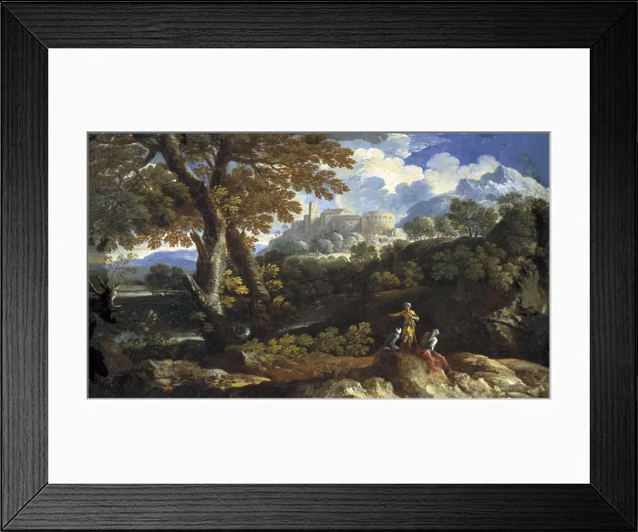 Framed Print : Rocky landscape. 17th c. Work by the school of Salvator Rosa. Baroque art. Oil on canvas. ITALY. Rome. Galleria Nazionale d'Arte Antica (National Gallery of Ancient Art) Framed Print : Rocky landscape. 17th c. Work by the school of Salvator Rosa. Baroque art. Oil on canvas. ITALY. Rome. Galleria Nazionale d'Arte Antica (National Gallery of Ancient Art)