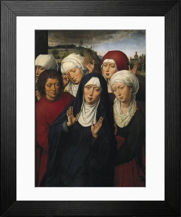 Framed Print : MEMLINGHans (1433-1494). The Weeping of the Holy Women. SPAIN. Granada. Royal Chapel. Flemish art. Oil on wood. AISA / Everett Collection (3594)**US SALES ONLY**