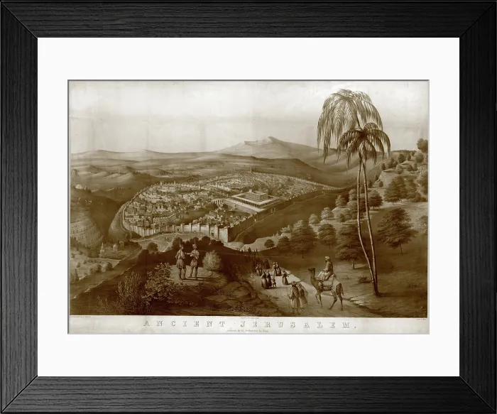 Framed Print : Ancient Jerusalem, before destruction by Titus, painting by James Fuller Queen, 1852 Framed Print : Ancient Jerusalem, before destruction by Titus, painting by James Fuller Queen, 1852