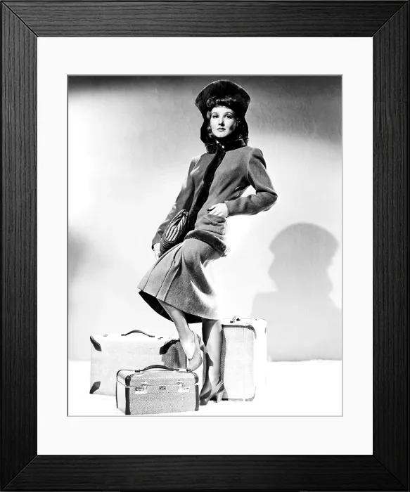 Framed Print : NO HANDS ON THE CLOCK, Jean Parker, wearing a taupe angora-wool suit trimmed in sheared beaver, 1941
