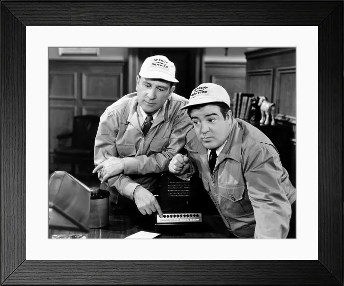 Framed Print : THE NOOSE HANGS HIGH, from left: Bud Abbott, Lou Costello, 1948