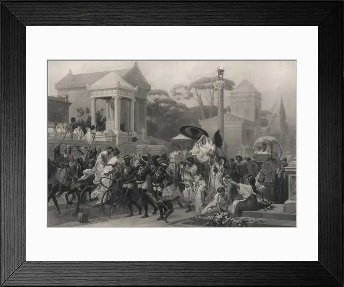 Framed Print : Ancient Rome, The Appian Way, Via Appia, Italy, engraving circa 1880