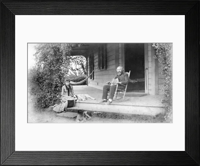 Framed Print : William Douglas O'Connor (1832-1889), American author and poet with his niece, future poet, Grace Ellery Channing Stetson (1862-1937) in Pasadena, California, 1887