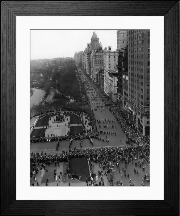 Framed Print : Mayor Jimmy Walker leads a parade as a demonstration against taxation along Fifth Avenue and Central Park South, New York City, May 14, 1932