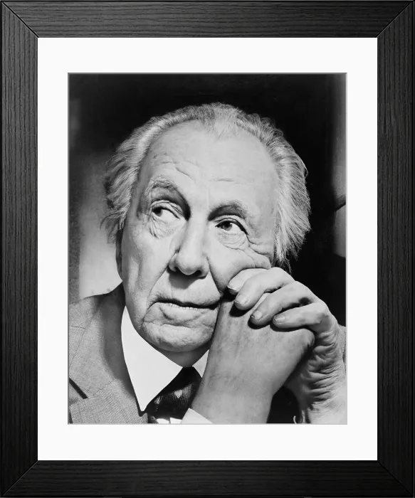 Framed Print : Frank Lloyd Wright (1867-1959) master American architect in 1954