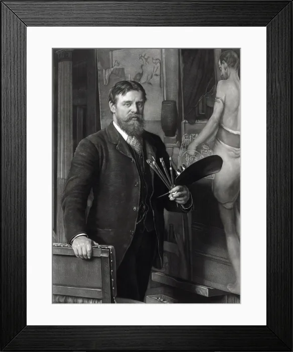 Framed Print : Sir Lawrence Alma-Tadema (1836-1912), in his studio. He painted realistic scenes of ancient history, with exceptional detail and dramatic narrative