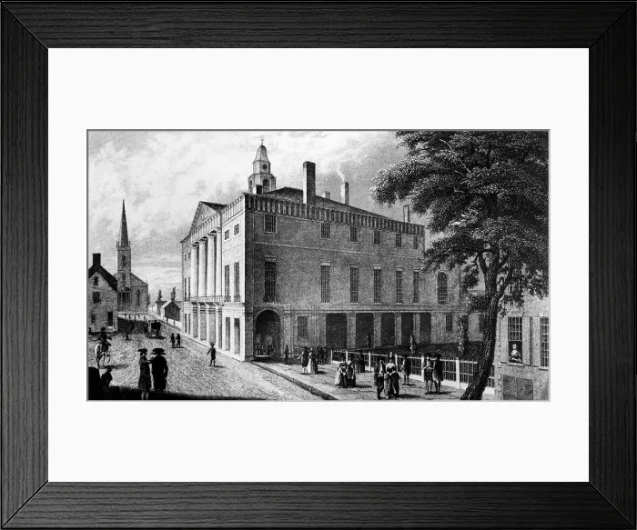 Framed Print : The first Federal Hall, at 26 Wall Street, circa 1700s. Courtesy: CSU Archives / Everett Collection Framed Print : The first Federal Hall, at 26 Wall Street, circa 1700s. Courtesy: CSU Archives / Everett Collection
