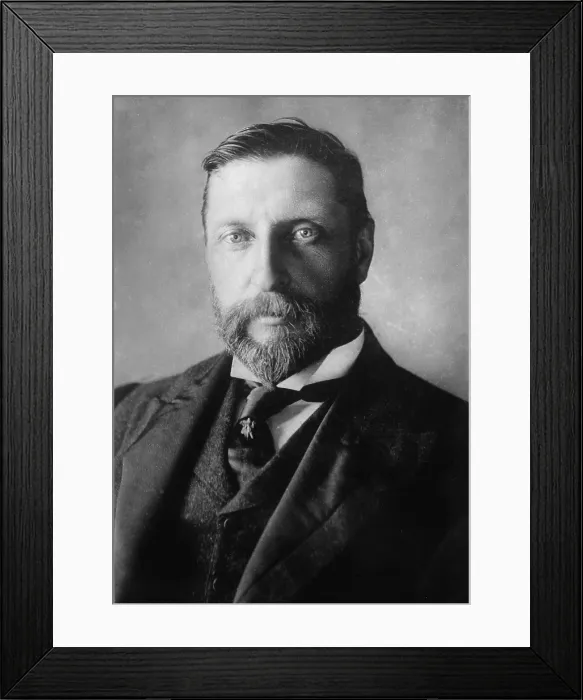 Framed Print : H. Rider Haggard (1856-1925) English novelist of adventure stories, best known for 'King Solomon's Mines' and 'She'. Ca. 1920