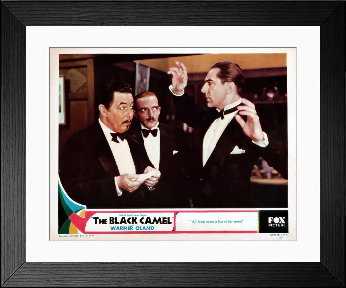 Framed Print : THE BLACK CAMEL, lobbycard, from left: Warner Oland, C. Henry Gordon, Bela Lugosi, 1931, TM and copyright 20th Century Fox Film Corp Framed Print : THE BLACK CAMEL, lobbycard, from left: Warner Oland, C. Henry Gordon, Bela Lugosi, 1931, TM and copyright 20th Century Fox Film Corp