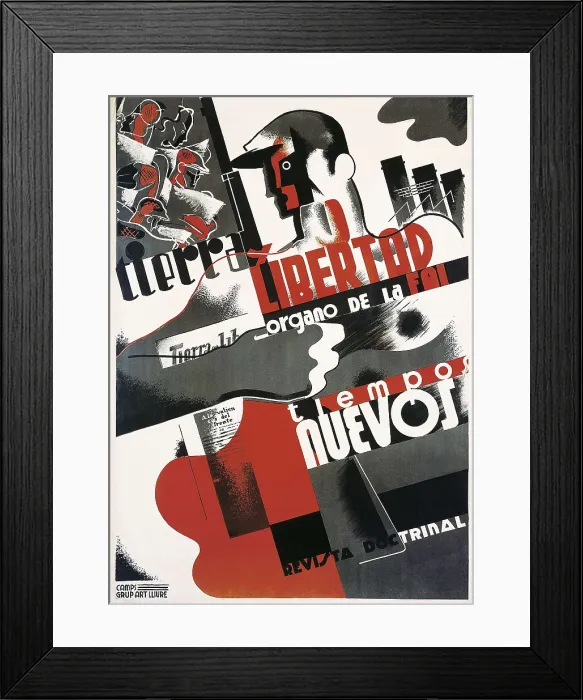 Framed Print : Spanish Civil War (1936-1939). Advertising poster of the anarchist magazine 'Tierra y Libertad', published by the FAI. SPAIN. Salamanca. Archivo Histrico Nacional