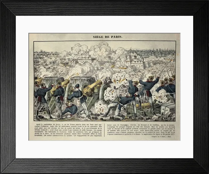 Framed Print : Franco-Prussian War. Siege of Pars by the Prussian army (September 1870-January 1871). Etching. AISA / Everett Collection (111420)**US SALES ONLY**