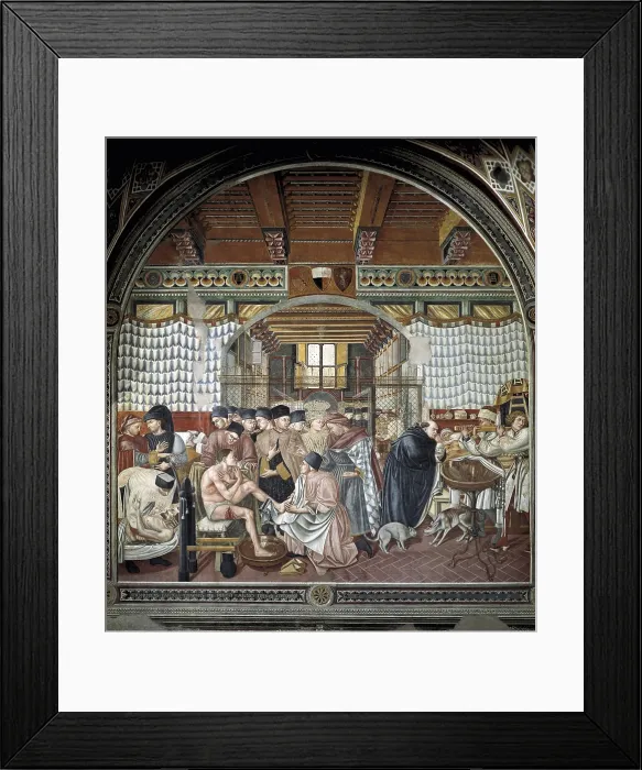 Framed Print : DOMENICO DI BARTOLO (1400-1447). History of the Spedale: Cure of the Sick. 1441-1444. ITALY. Siena. Ospedale di Santa Maria della Scala (Santa Maria della Scala Hospital) Framed Print : DOMENICO DI BARTOLO (1400-1447). History of the Spedale: Cure of the Sick. 1441-1444. ITALY. Siena. Ospedale di Santa Maria della Scala (Santa Maria della Scala Hospital)