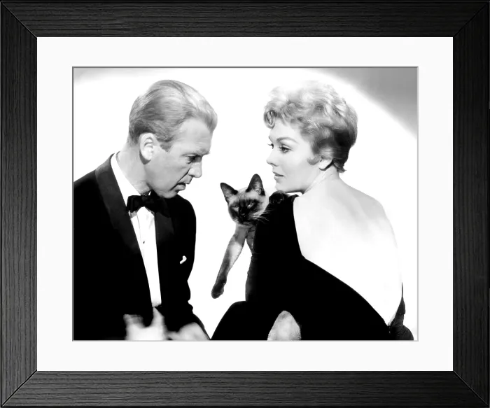 Framed Print : BELL, BOOK AND CANDLE, James Stewart, Kim Novak, 1958