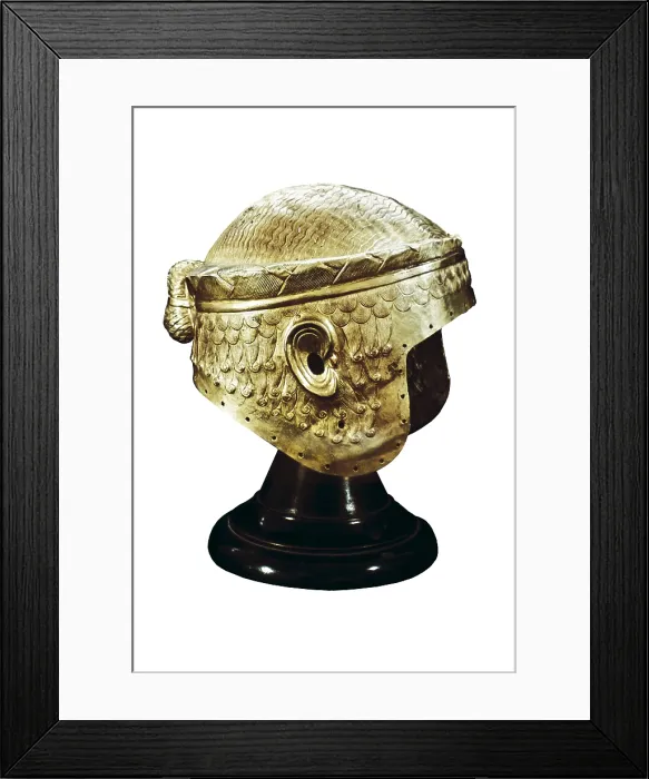 Framed Print : Gold helmet of King Meskalamdug. ca. 2400 BC. Sumerian art. Jewelry. IRAQ. Bagdad. Baghdad Museum. Proc: IRAQ. Ur. AISA / Everett Collection (110201)**US SALES ONLY** Framed Print : Gold helmet of King Meskalamdug. ca. 2400 BC. Sumerian art. Jewelry. IRAQ. Bagdad. Baghdad Museum. Proc: IRAQ. Ur. AISA / Everett Collection (110201)**US SALES ONLY**