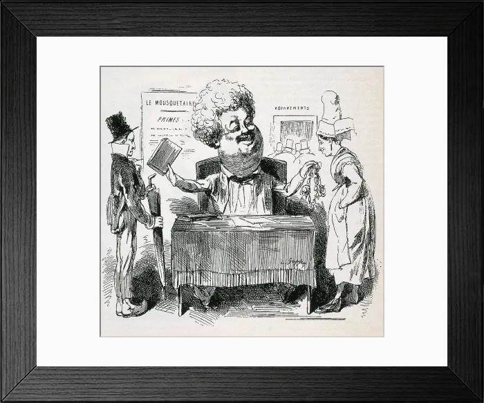 Framed Print : DUMAS, Alexandre (1802-1870). Writer's caricature. Engraving. AISA / Everett Collection**US SALES ONLY**