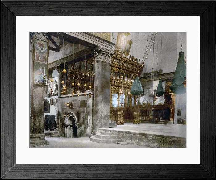 Framed Print : Religion, The Church of the Nativity, Bethlehem, color photochrom, 1890s